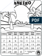Calendario Mensal Preto e Branco 2024