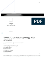 100 MCQ On Anthropology With Answers