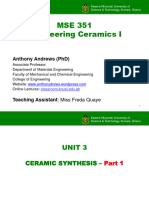 MSE 351 Engineering Ceramics - UNIT 3 - Part 1