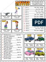 Comparative Forms of Adjectives Esl Grammar Gap Fill Exercises Worksheet