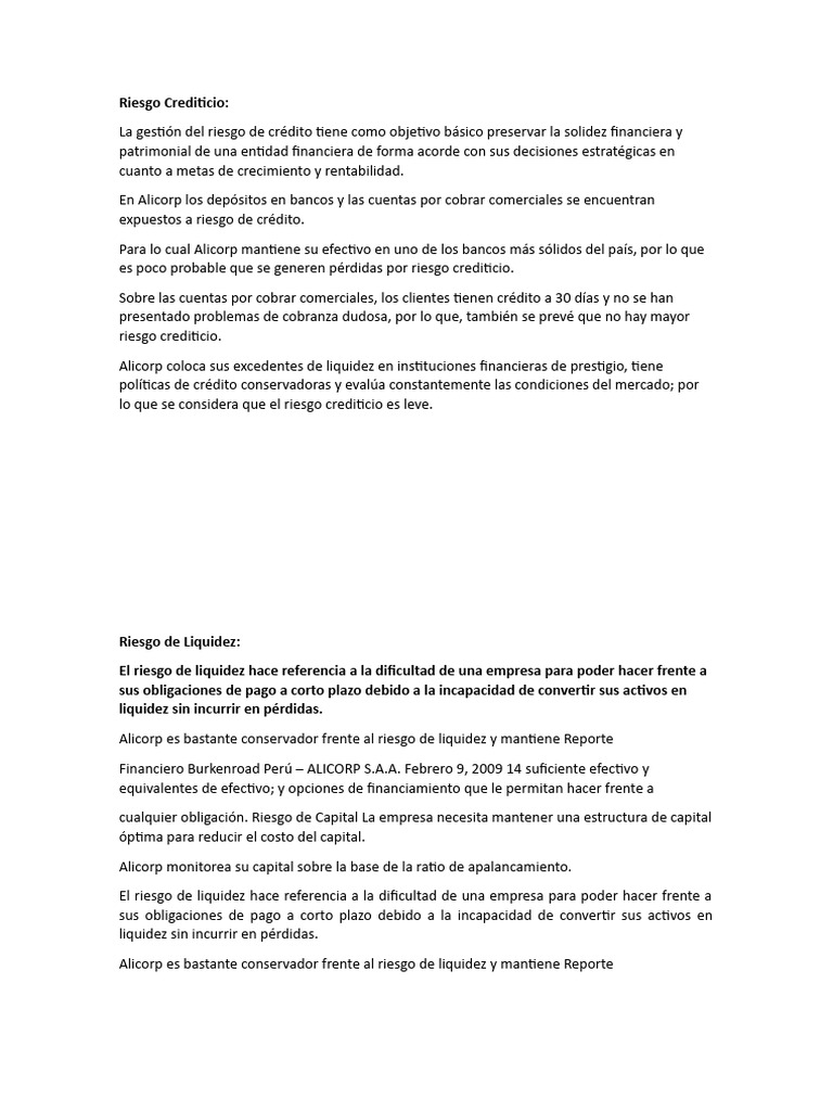 Riesgo Crediticio Pdf Business Riesgo Crediticio