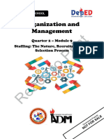 Organization and Management11 - Q2 - Mod9 - Staffing The Nature Recruitment and Selection Process - v5