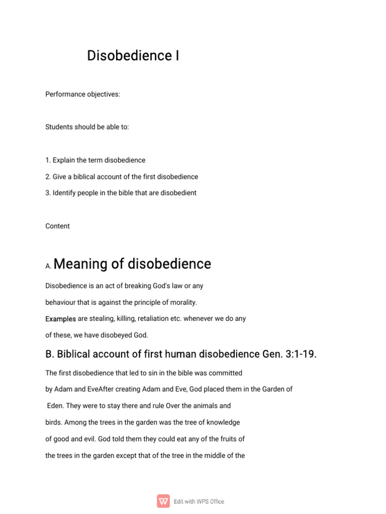 First Human Disobedience Explained | PDF