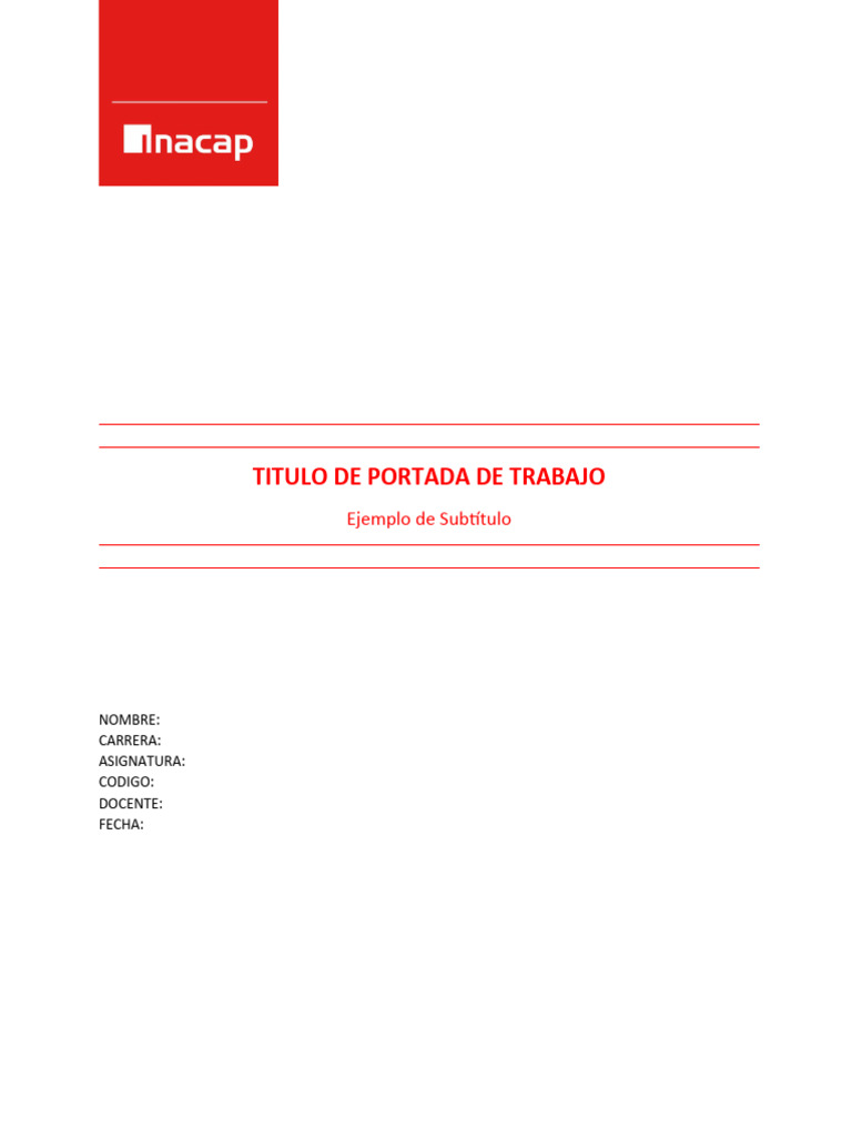 Formato Informe Inacap O2024 | PDF | Teoría