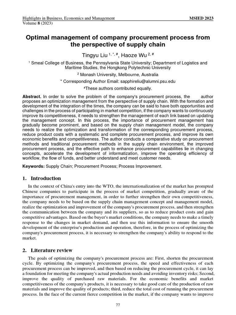 Optimizing Procurement for Efficiency | PDF | Supply Chain | Procurement