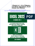 Excel 2022 3 Books in 1 A To Z Mastery Guide On Excel Basic Operations Excel Formulas Joe Webinar Full Chapter