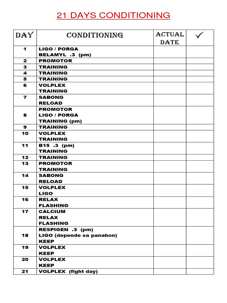 21 Conditioning Method