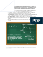 Por Ejemplo, para El Triángulo Rectángulo en La Imagen, Tenemos Las Siguientes Razones Trigonométricas