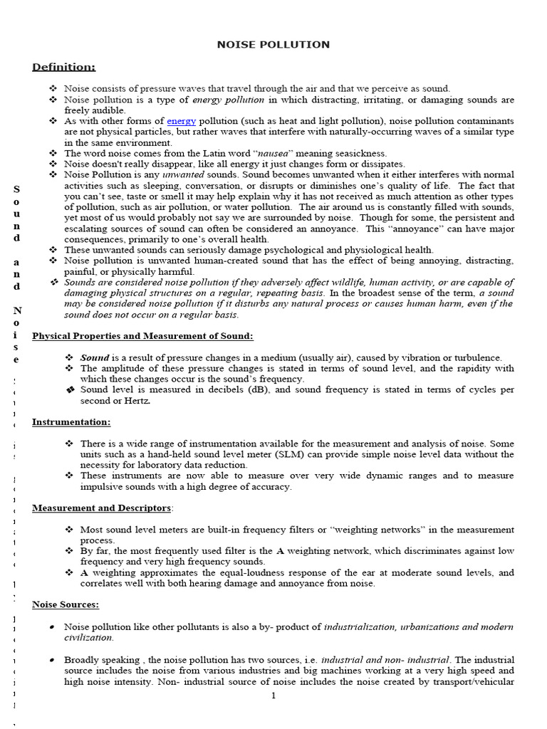 Noise Pollution 2 Pdf Sound Hearing Loss