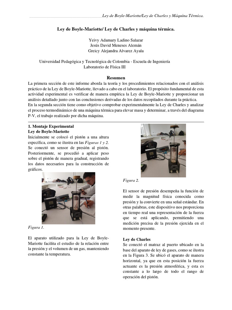 Lab. Ley de Boyle y Ley de Charles | PDF | Gases | Temperatura