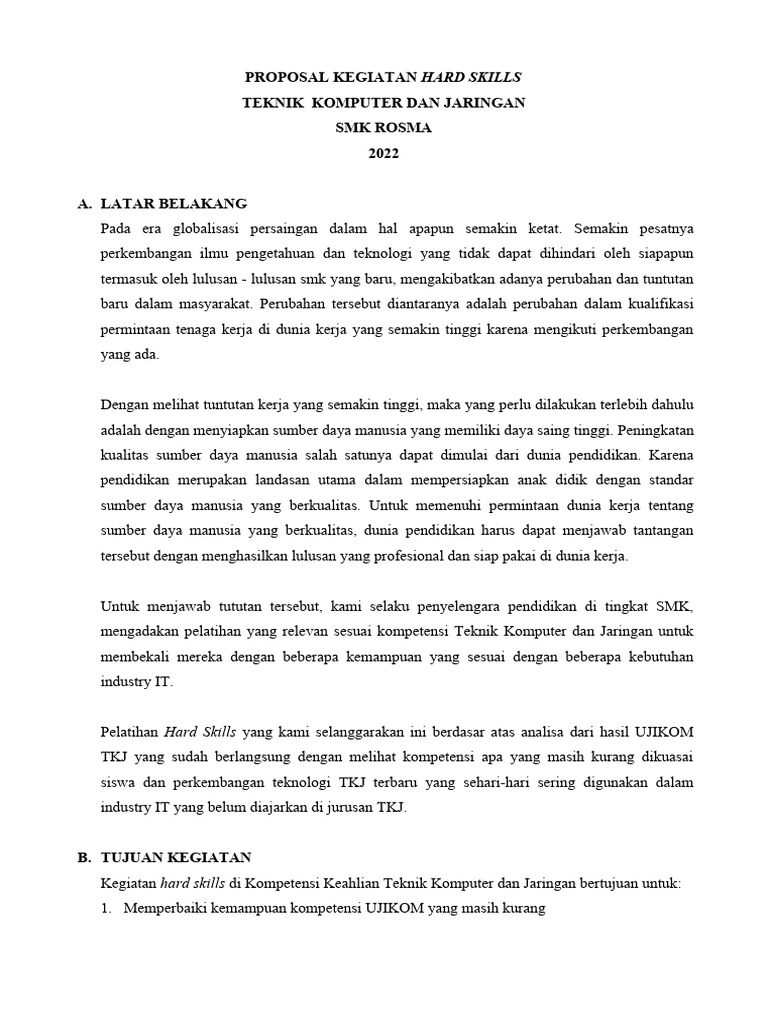 Pelatihan Hard Skills TKJ SMK Rosma | PDF