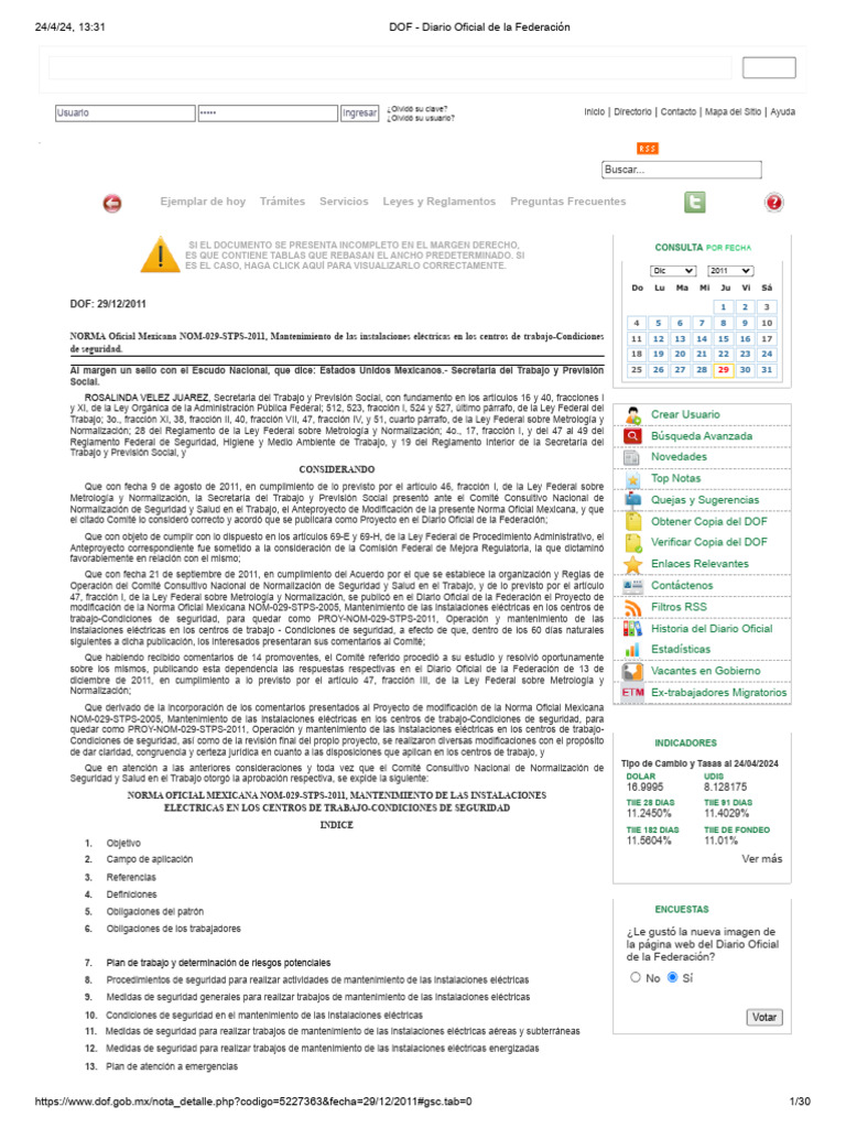NOM 029 STPS 2011 | PDF | Aislador (Electricidad) | Ingenieria Eléctrica