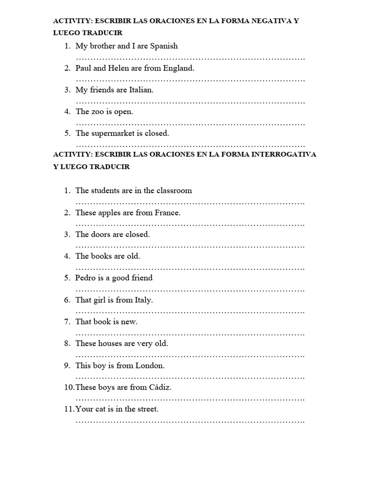 Negating and Questioning Sentences | PDF