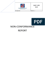 QWP 009 Non Conformance Report