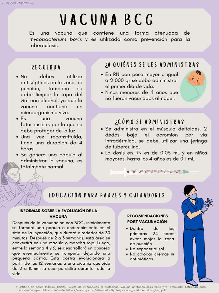 Información sobre la Vacuna BCG | PDF | Tuberculosis | Vacunación