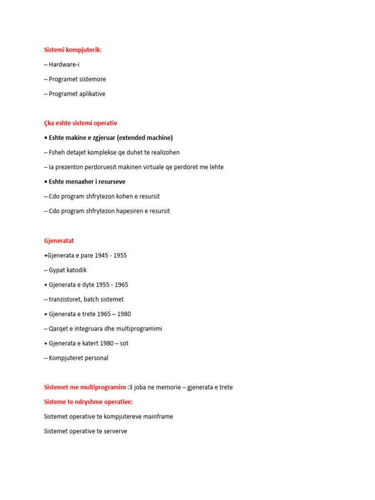Sistemi Kompjuterik:: - Eshte Makine e Zgjeruar (Extended Machine) | PDF