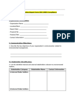 Communication Report Form ISO 14001 Compliance