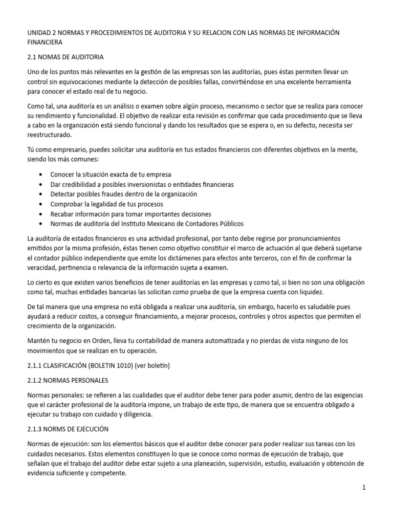Normas y Procedimientos de Auditoría | PDF | Auditoría | Contralor