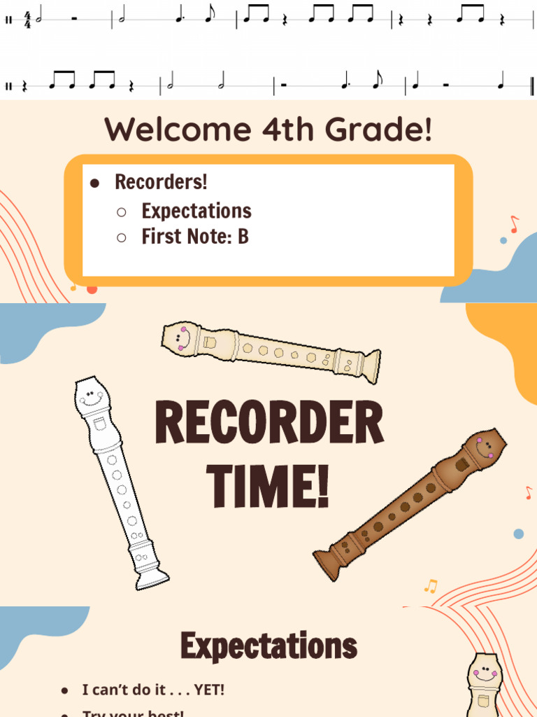 4th Grade Recorder Basics and Songs | PDF | Hand | Limbs (Anatomy)