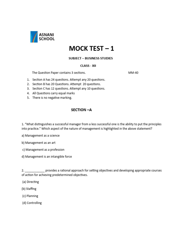 Mock Test 12 BST | PDF | Decentralization | Marketing