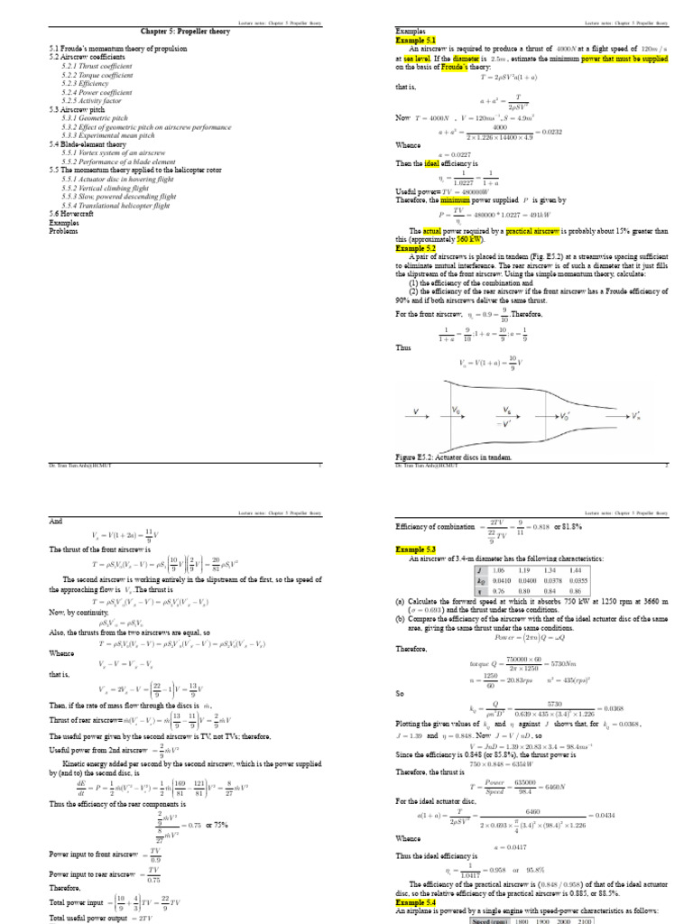 Propeller Theory Lecture Notes | PDF | Motion (Physics) | Physical ...