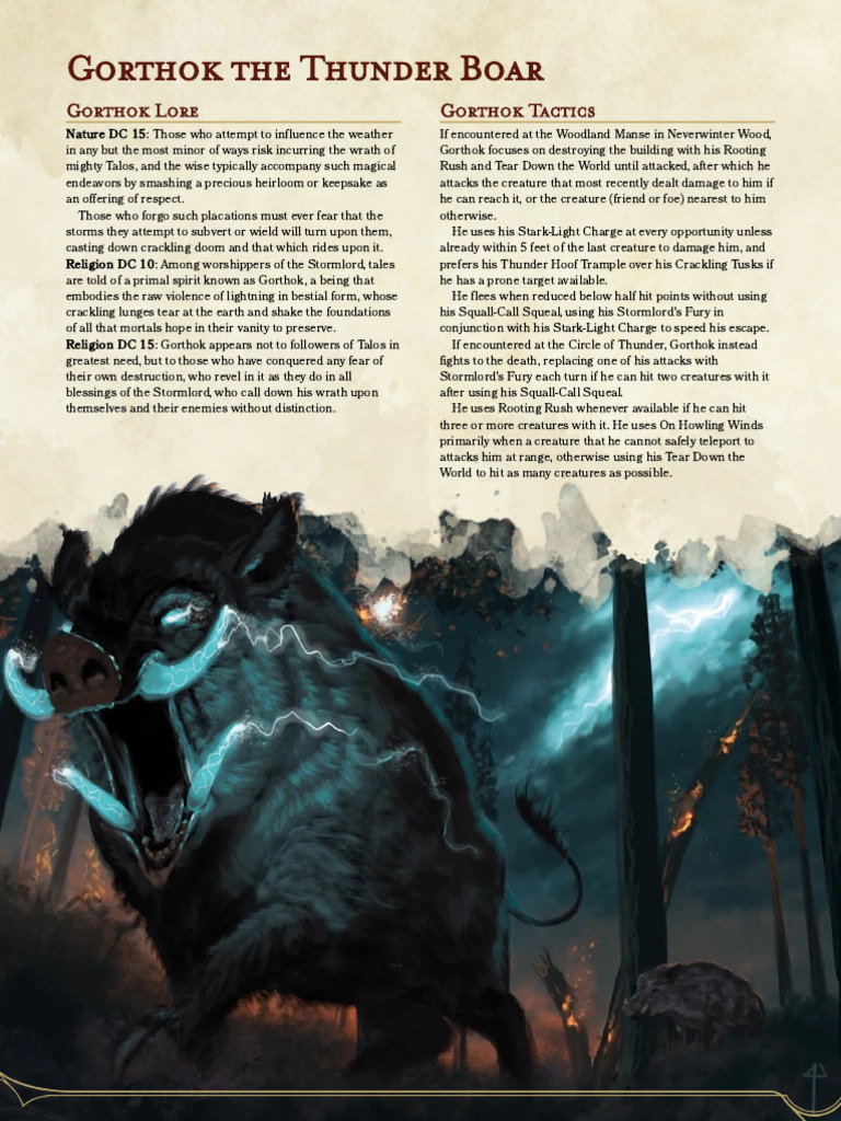 Gorthok The Thunder Boar - The Homebrewery | PDF