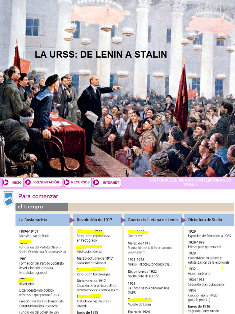 Revolución Rusa: De Lenin a Stalin | PDF | Vladimir Lenin | Nicholas Ii ...