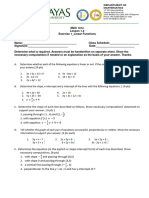 Math 101e - Lesson 1.2 - Exercise 1 - Linear