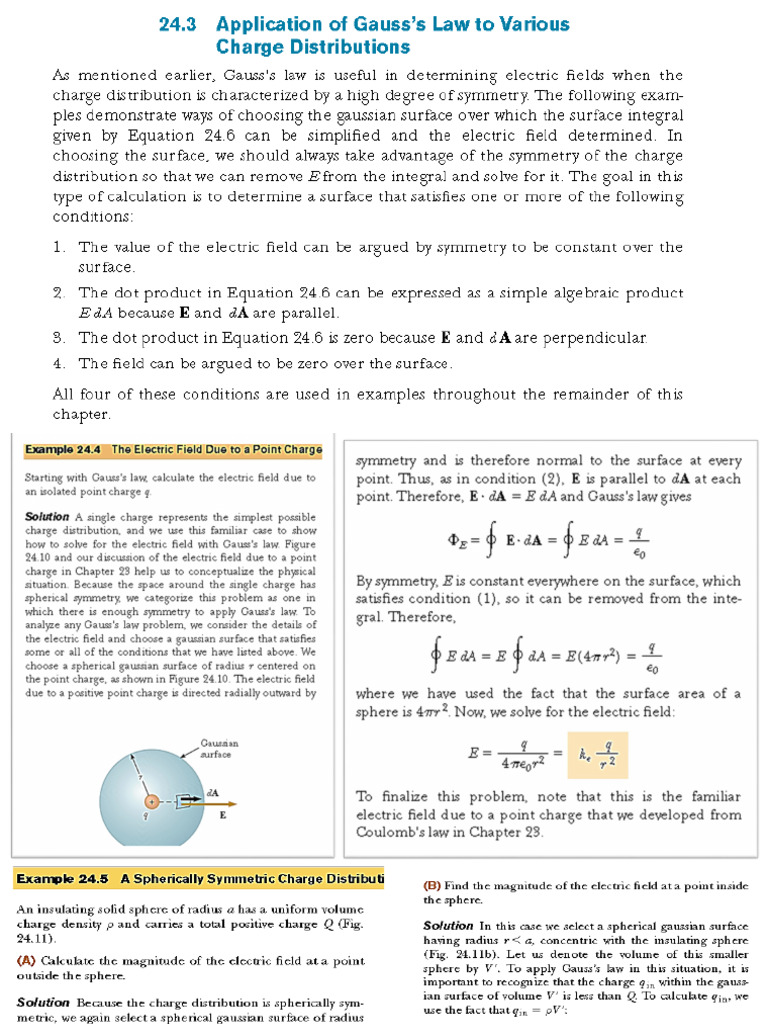 Application Of Gauss Law Pdf