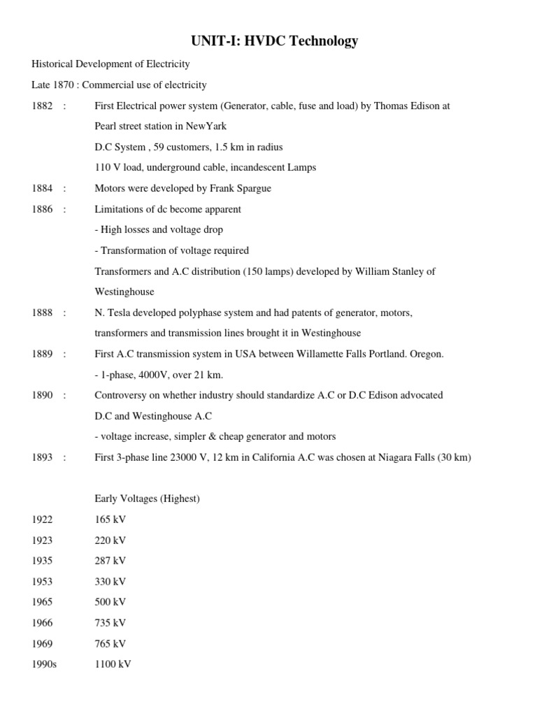 HVDC Transmission Notes KV | PDF | High Voltage Direct Current ...