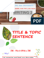 Unit 2 - Title & Topic Sentence