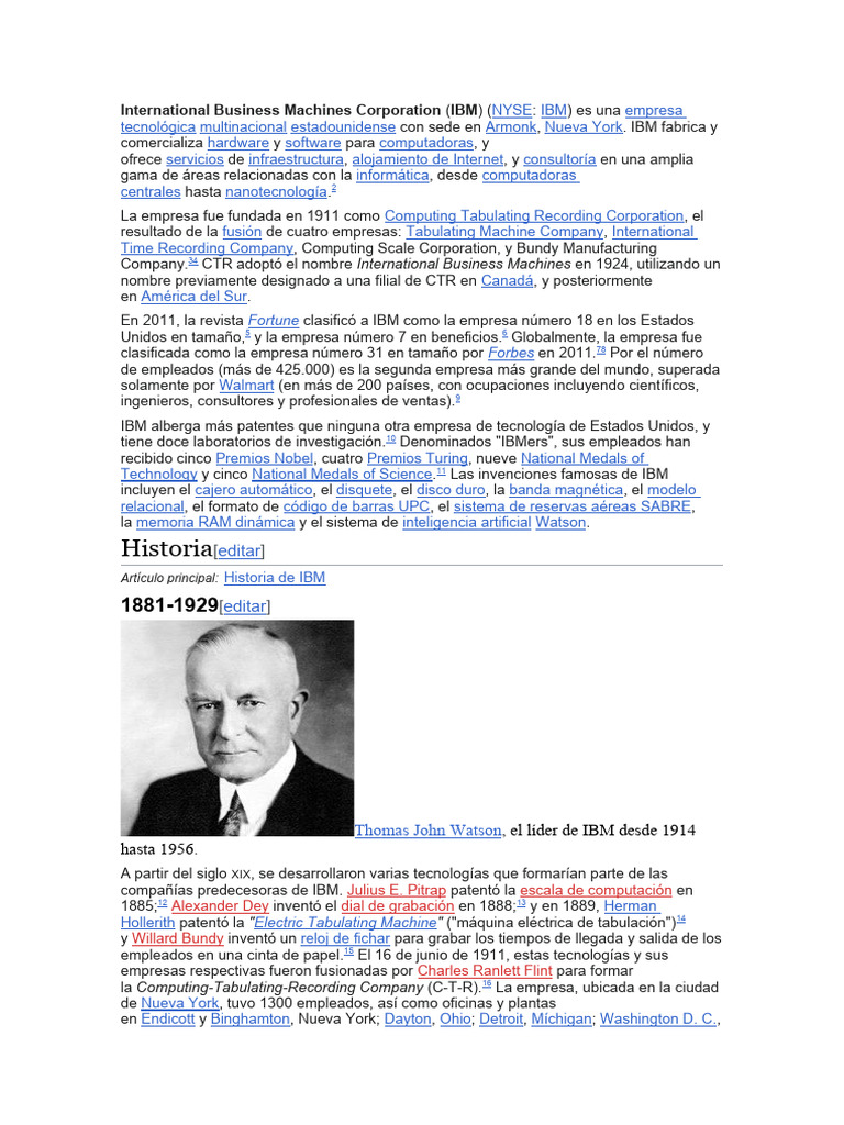 Historia y Evolución de IBM | PDF | Ibm | Hardware de la computadora