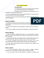 Internal Audit Checklist For ISO 14001