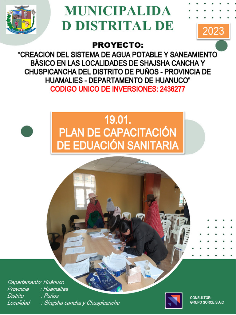 19.01. Plan de Educacion Sanitaria | PDF | Agua | Saneamiento