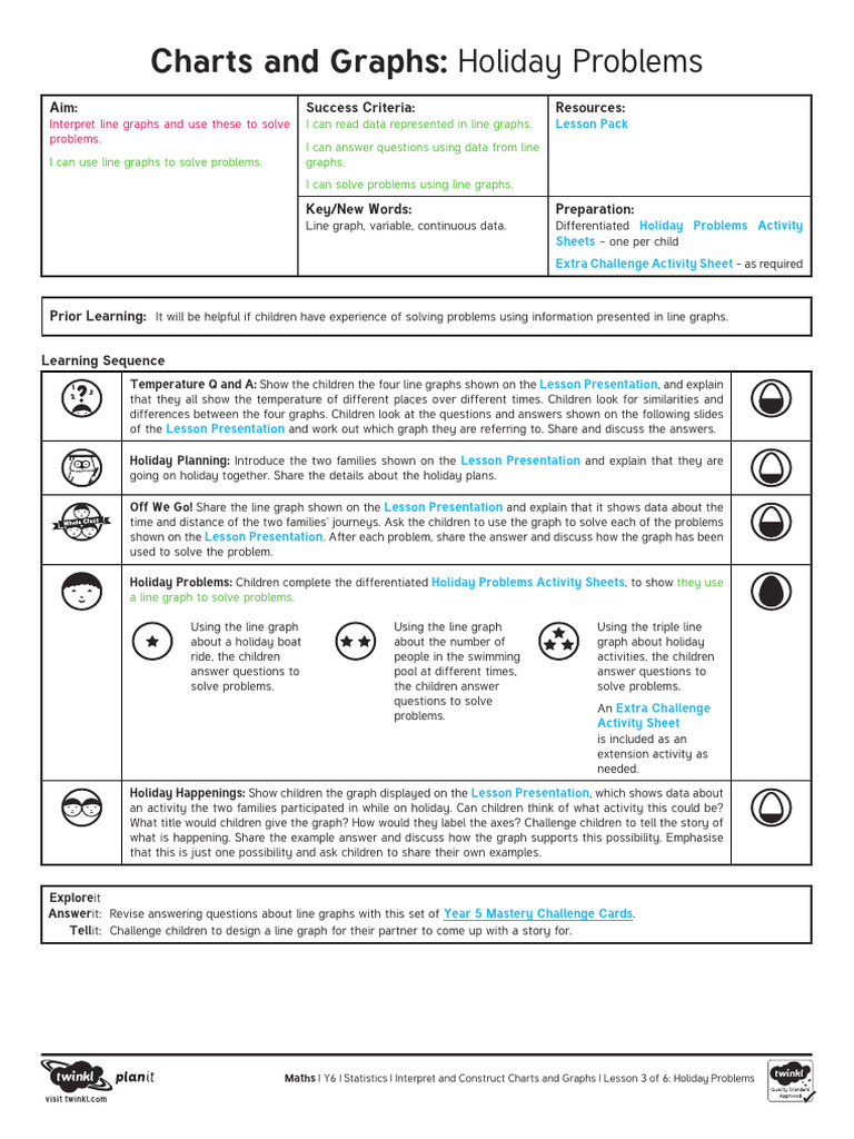 Holiday Problems with Line Graphs | PDF | Chart | Data
