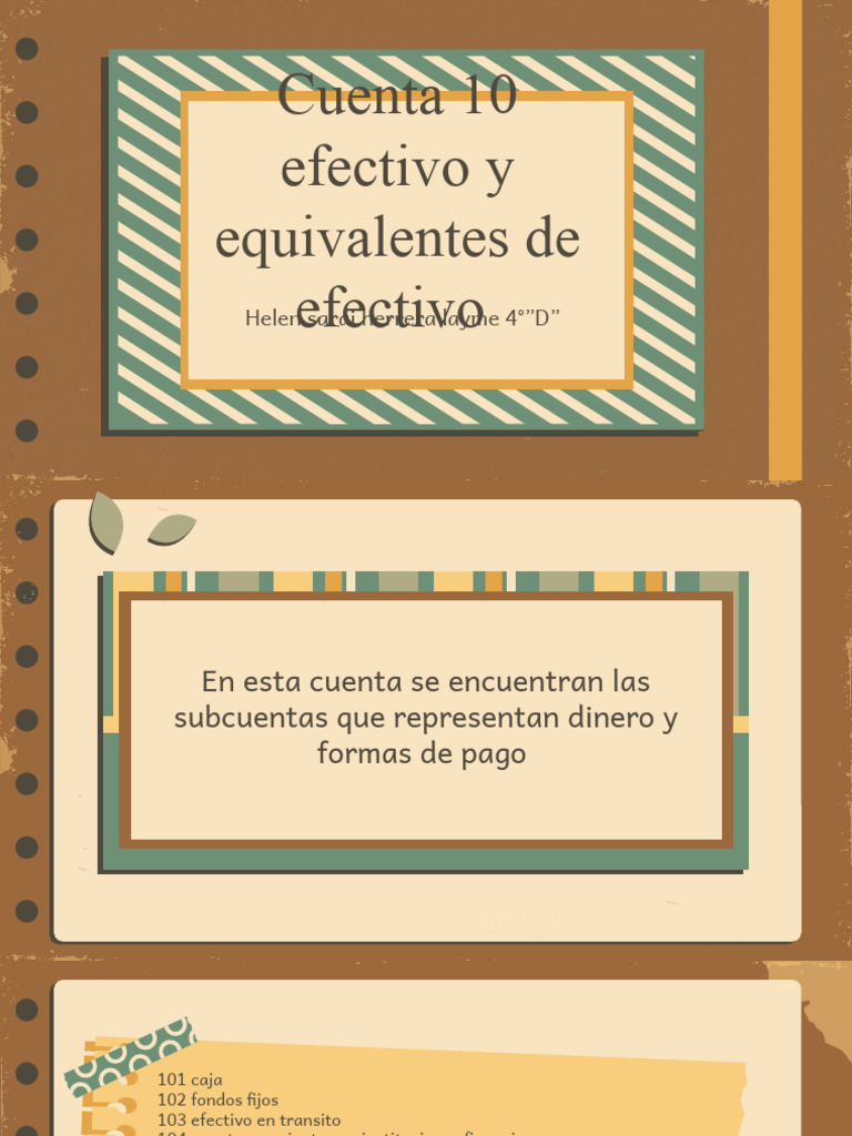 Exposición Cuenta 10 Efectivo y Equivalentes de Efectivo | PDF | Bancos ...
