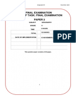 Geography Grade 11 p2 November 2023 Question Paper X