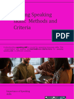 Methods and Criteria For Assessing Speaking Skills