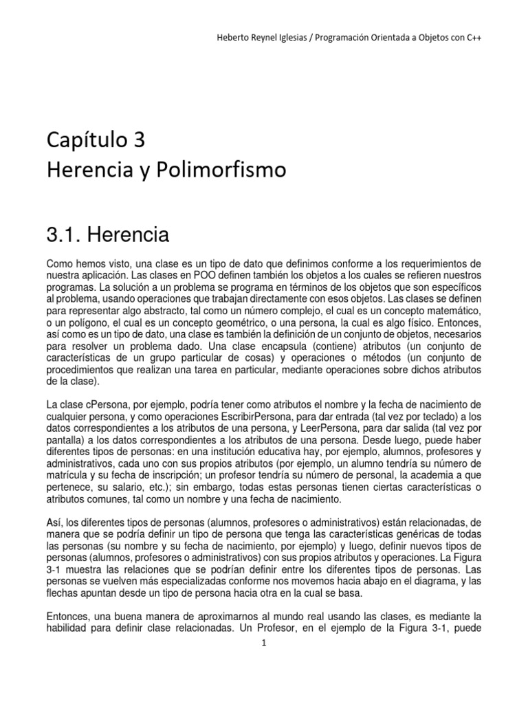 Herencia y polimorfismoProgramacion orientada a objetos PDF Objeto