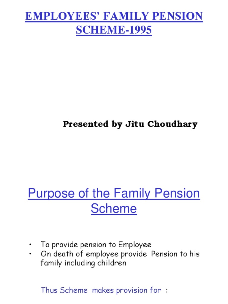 Family Pension Scheme Pension Personal Finance
