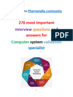 270 Interview Computer System Validation Specialist