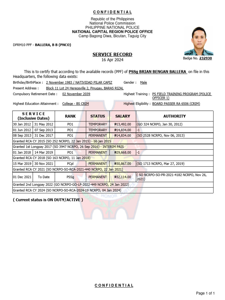 ServiceRecord | PDF