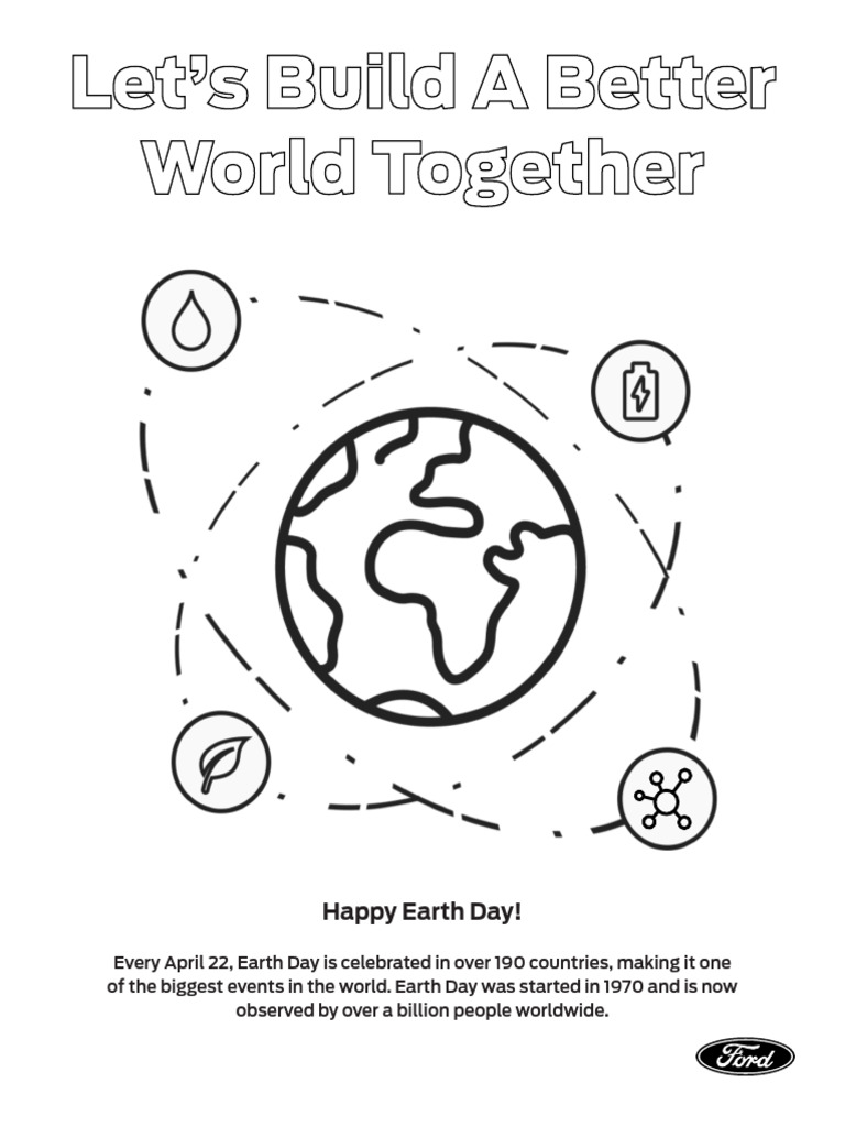 Earth Day Activity Pages 2021 PDF Hybrid Vehicle Sun
