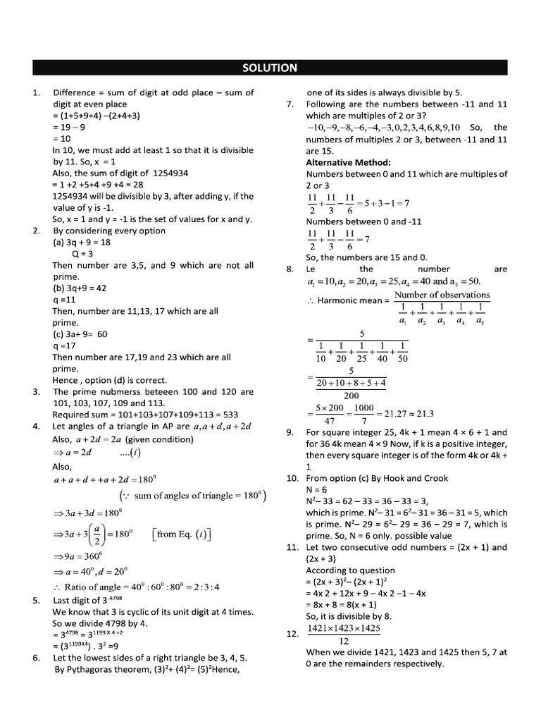 !answer Key - Mock Test 3 | PDF