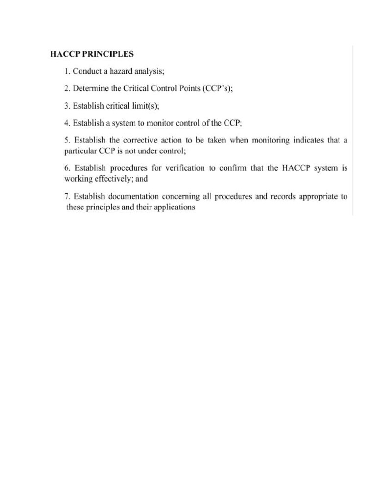 HACCP | PDF