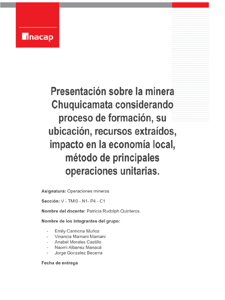 Formato Word Inacap-1 | PDF | Minería | Evaluación de impacto ambiental