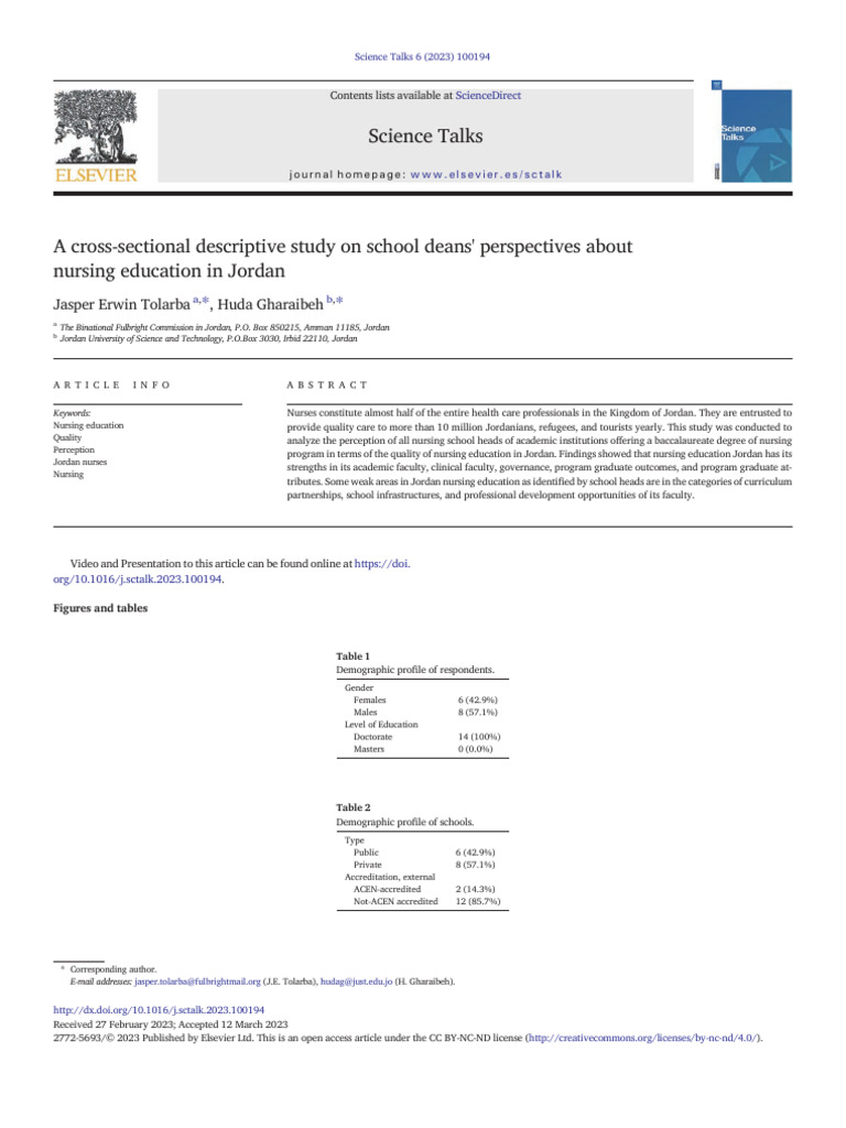 A Cross Sectional Descriptive Study On School Deans Perspecti - 2023 ...