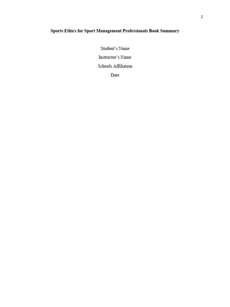 Ethics Guide for Sports Managers | PDF | Doping In Sport | Morality