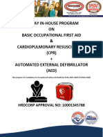 Proposal - A 2 Day In-House Program On Basic Occupational First Aid & CPR + Aed (Bofa)