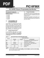 PIC16F88X Memory Programming Specification